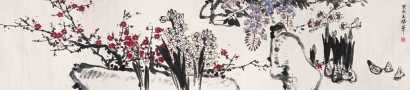 王玉珏 癸酉（1993）年作 花卉 横幅